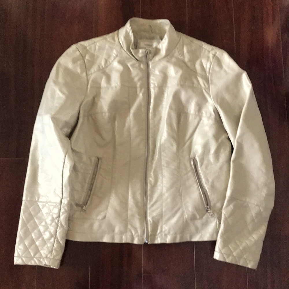 Opalescent faux leather jacket!